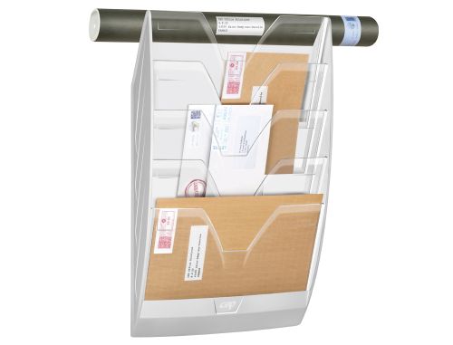 Expositor mural cep de parede com 5 compartimentos transparente e branco 580x122x350mm , Cep , 72218 , 3462151540205